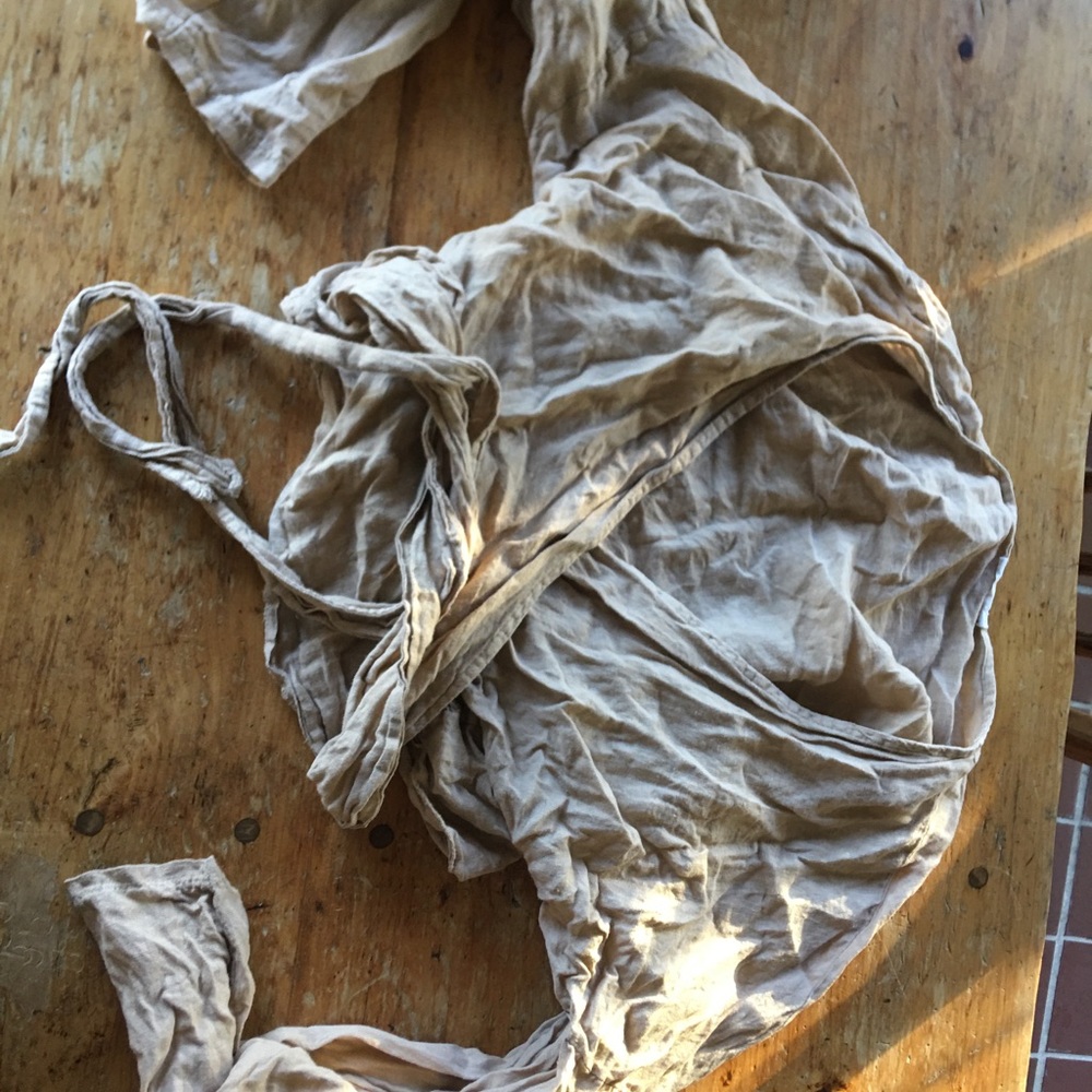 100% linen wrap top.